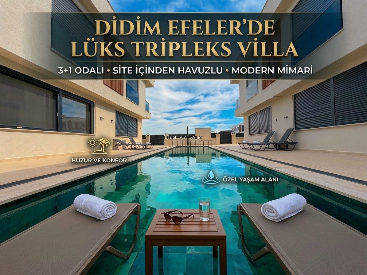 Didimde Satılık 3+1 Site İçerisinde Villa
