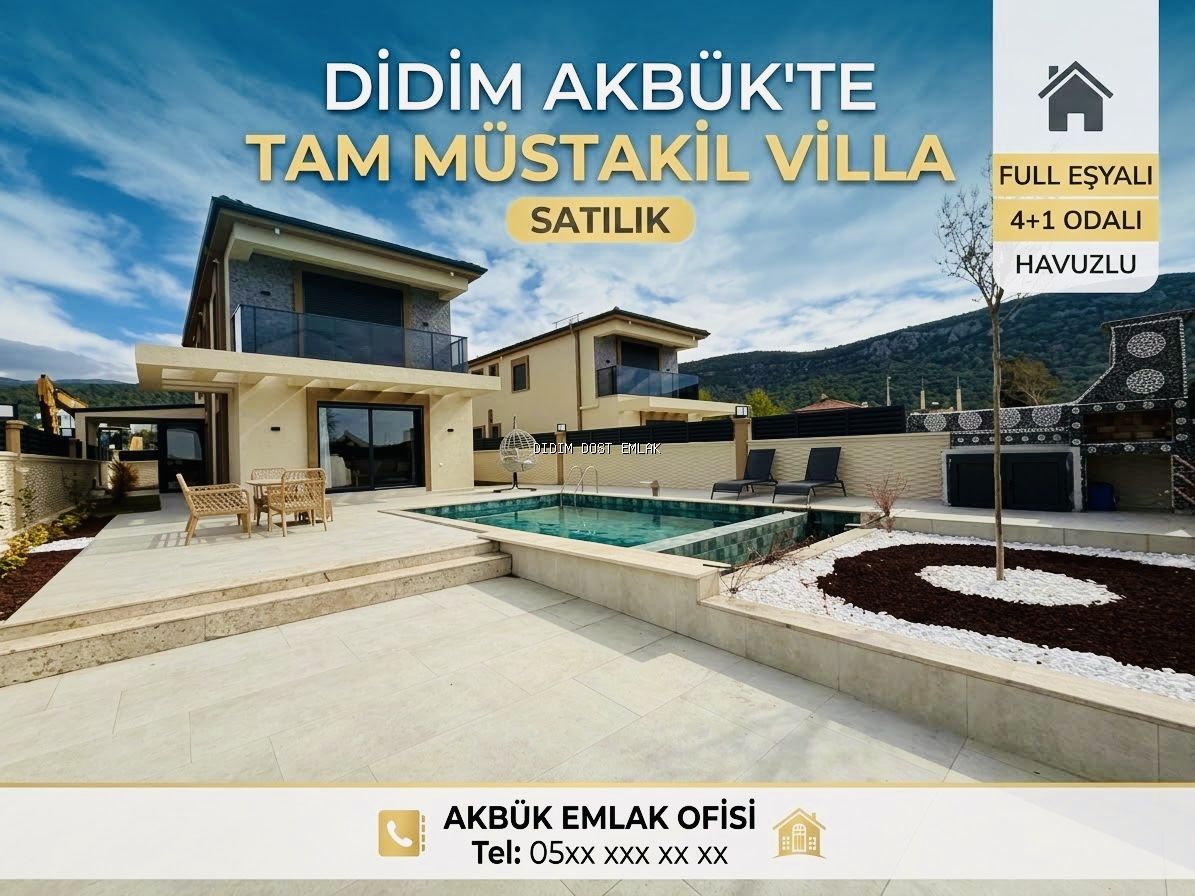 Didim Akbükte Tam Müstakil 4+1 Villa