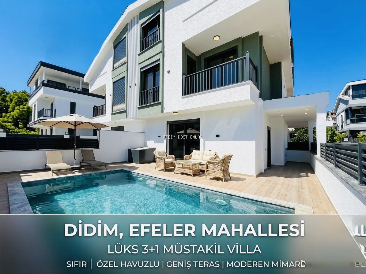 Efeler Mahallesinde Satılık 3+1 Havuzlu Villa